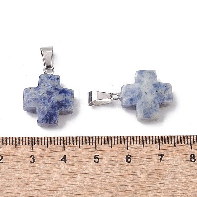 Natural Blue Spot Jasper Pendants G-K359-02P-01-1
