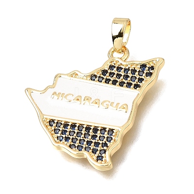 Brass Micro Pave Blue Cubic Zirconia Pendants KK-C263-31B-G-1