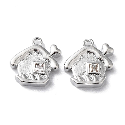 Brass Glass Charms KK-G474-07P-1