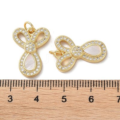Brass Micro Pave Cubic Zirconia Pendants KK-B083-39C-G-1