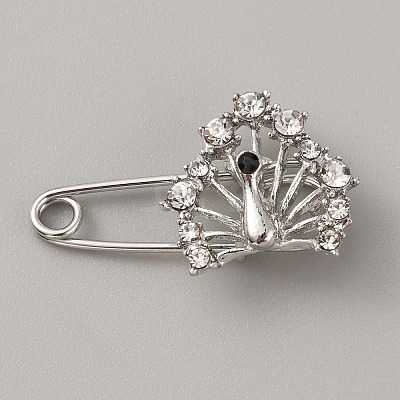 Rhinestone Peacock Brooch Pin JEWB-WH0030-26P-1