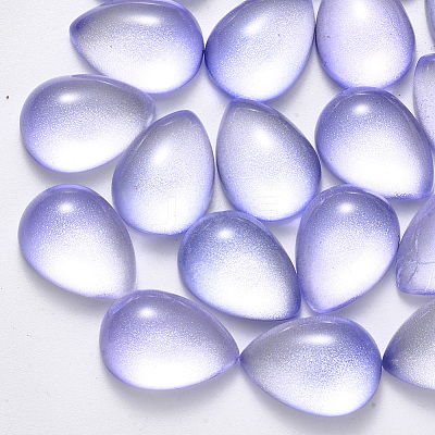 Transparent Spray Painted Glass Cabochons LS-GLAA-S190-012C-A02-1