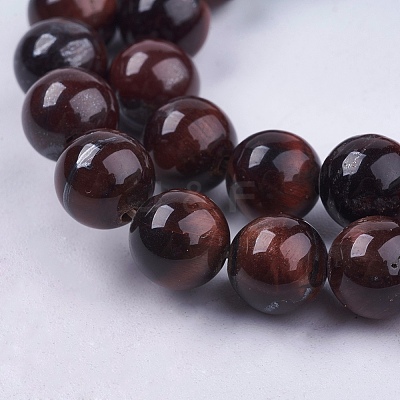 Natural Red Tiger Eye Stone Bead Strands G-R193-08-8mm-1