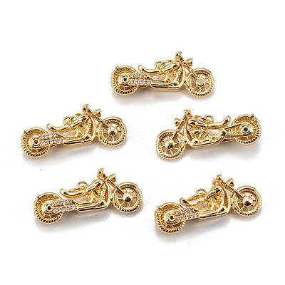 Brass Micro Pave Clear Cubic Zirconia Pendants ZIRC-P086-29G-1