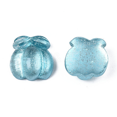 Autumn Theme Spray Painted Transparent Resin Cabochons CRES-S302-65-A05-1