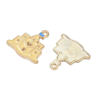 Alloy Enamel Pendants AL-CBAE435-02G-1