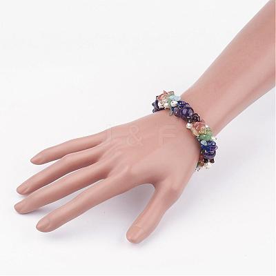 Gemstone Beaded Chakra Bracelets BJEW-JB02568-1