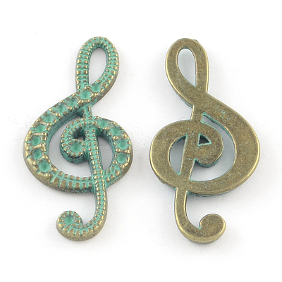 Zinc Alloy Treble Clef Pendants Rhinestone Settings PALLOY-R065-013-LF-1