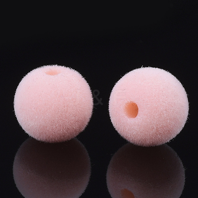 Flocky Acrylic Beads OACR-T005-27-8mm-1