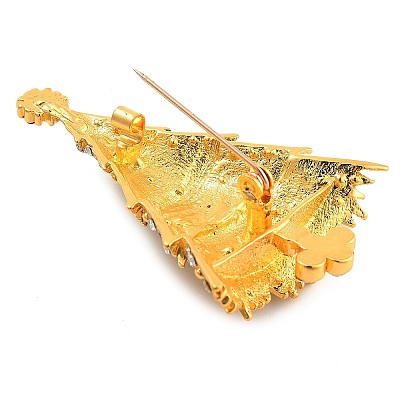 Christmas Theme Alloy Colorful Rhinestone Brooches JEWB-S022-02D-G-1