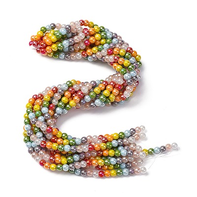 Electroplate & Gradient Color Glass Beads Strands LAMP-M023-03-1
