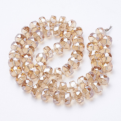 Electroplat Glass Beads Strands EGLA-Q092-10mm-D09-1