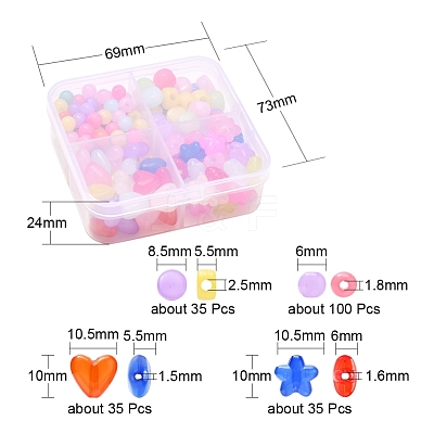 4 Style Transparent Acrylic Beads MACR-YW0001-62-1