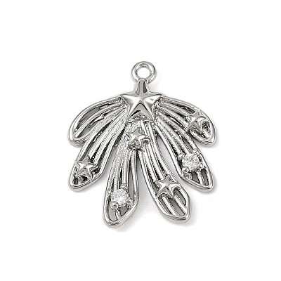 Brass Pave Clear Cubic Zirconia Pendants KK-L238-30P-1