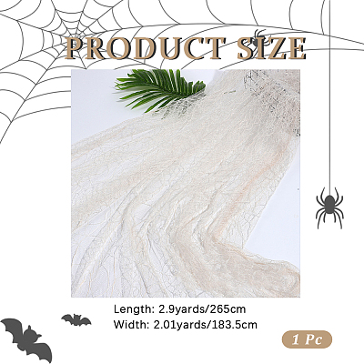 Polyester Spider Web Lace Fabric DIY-WH20049-44C-1