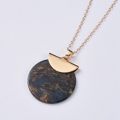 Cellulose Acetate (Resin) Pendant Necklaces NJEW-JN02475-02-1