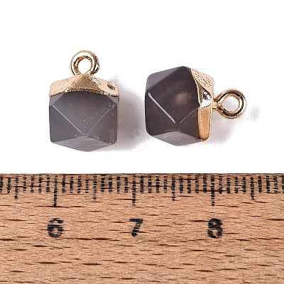 Natural Grey Agate Pendants G-N359-18G-04-1