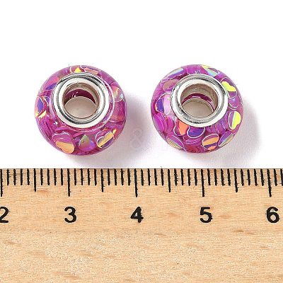 Transparent Resin Rondelle European Beads RESI-S023-10-1