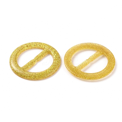 Flat Round Resin Buckle Clasps CRES-WH0013-15I-1