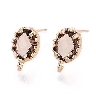 Brass Stud Earring Findings KK-S365-004-1