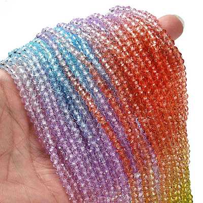 Transparent Painted Glass Beads Strands DGLA-A034-T4mm-A12-1