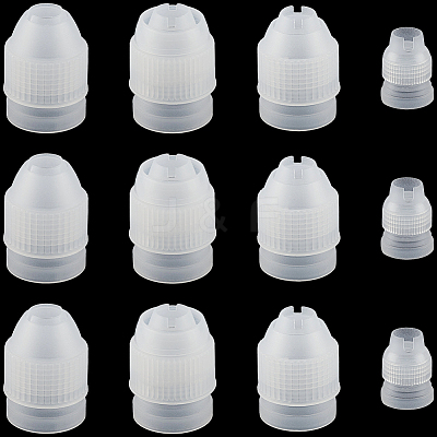 12Pcs 4 Styles Plastic Icing Piping Bag Nozzle Converter KY-SP0001-43-1