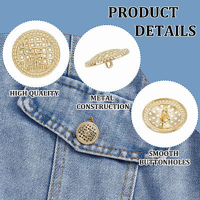 60Pcs 5 Styles 1-Hole Alloy Hollow Shank Buttons BUTT-GA0001-47-1