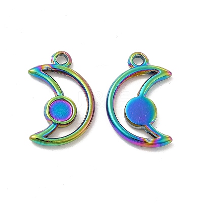 Ion Plating(IP) 304 Stainless Steel Pendants Cabochon Settings STAS-B032-20MC-1