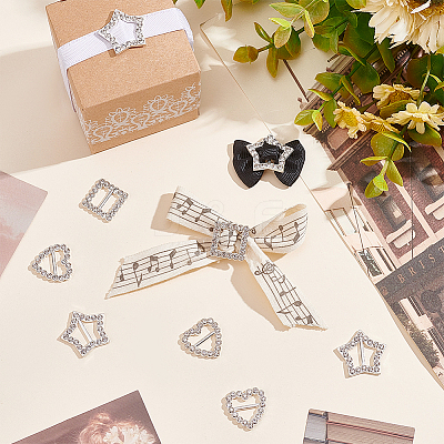AHADEMAKER 60Pcs 3 Style Alloy Crystal Rhinestone Shoe Decoration FIND-GA0002-81-1