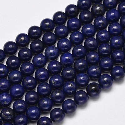 Dyed Natural Lapis Lazuli Round Beads Strands G-M169-12mm-05-1