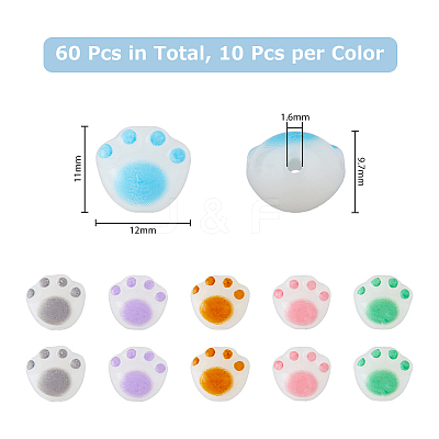 60Pcs 6 Colors Opaque Acrylic Beads SACR-DC0001-05-1