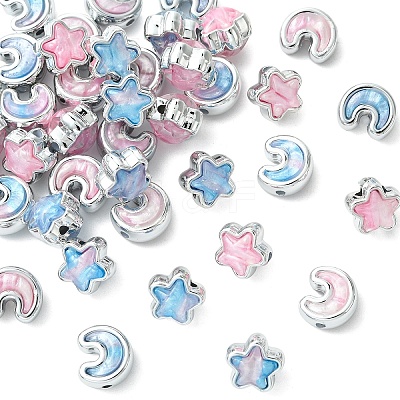 20Pcs 4 Styles Opaque Acrylic Beads OACR-YW0004-37-1