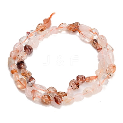 Natural Red Hematoid Quartz/Ferruginous Quartz Beads Strands GG-CBAC61B-B04-02-1