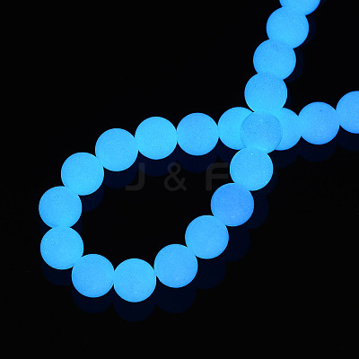 Synthetic Luminous Stone Round Beads Strands X-G-T136-01A-08-1
