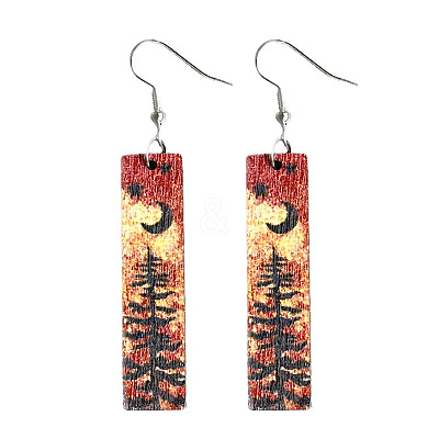 Wood Dangle Earrings WG80B52-01-1
