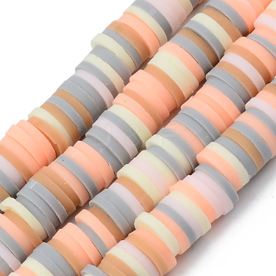Handmade Polymer Clay Beads Strands CLAY-R089-6mm-108-1