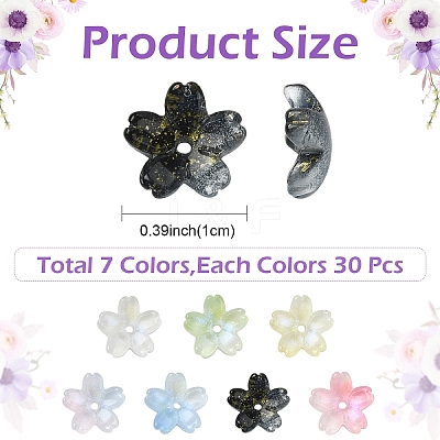 30Pcs Electroplate Transparent Glass Beads GLAA-YW0005-02A-1
