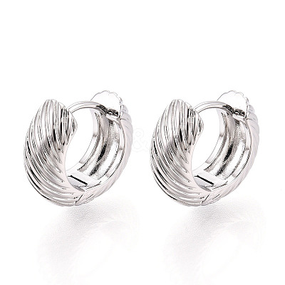 Brass Twist Hoop Earrings EJEW-T048-40P-1
