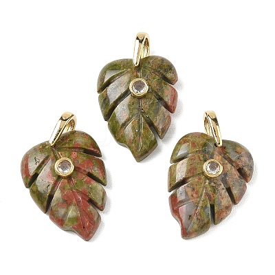Natural Unakite Pendants GG-CBA105B-01F-G-1