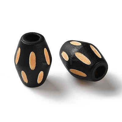 Schima Wood Carved European Beads WD-CBACBB7-01B-1