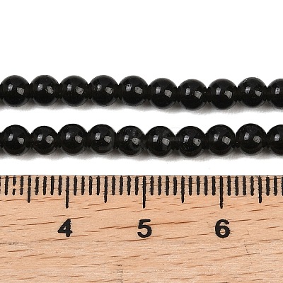 Natural Obsidian Round Beads Strands G-E329-4mm-37-1