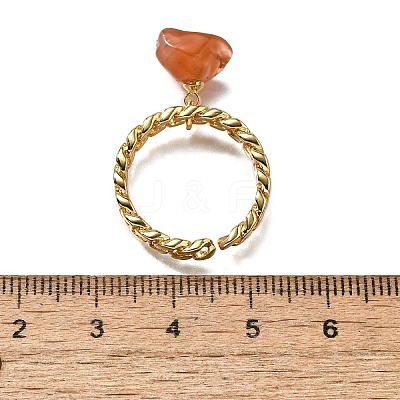 Brass Curb Chain Cuff Rings for Women RJEW-Z085-03G-05-1