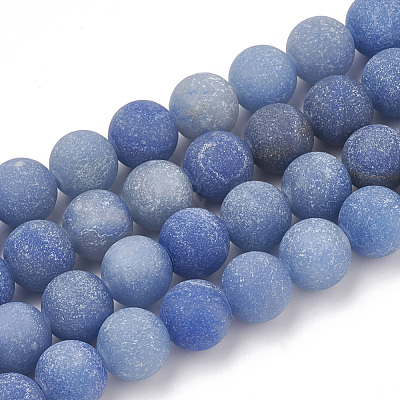 Dyed & Heated Natural Blue Aventurine Beads Strands G-T106-208-1