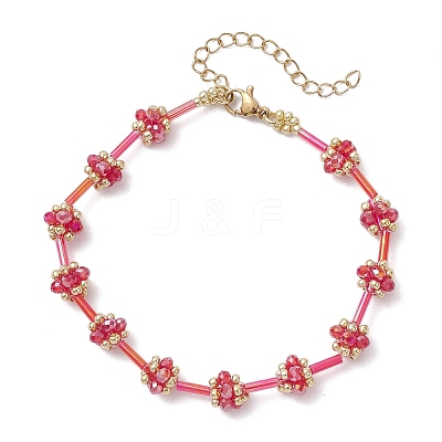 2Pcs 2 Colors Glass Seed Beaded Bracelets for Women BJEW-MZ00216-1