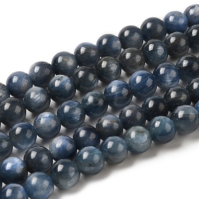 Natural Kyanite/Cyanite/Disthene Round Beads Strands G-O017-6mm-04C-1