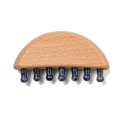 Natural Blue Spot Jasper Scalp Massager AJEW-G058-01E-1