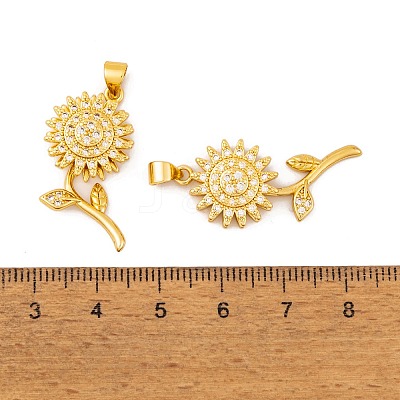 Brass Micro Pave Cubic Zirconia Pendants KK-E108-39G-1