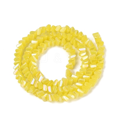 Electroplate Opaque Glass Beads Strands EGLA-Q139-01A-C12-1
