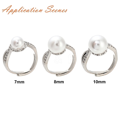 Adjustable Brass Finger Cup Peg Ring Settings ZIRC-I049-03P-1