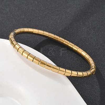 Texture 304 Stainless Steel Bangles for Women BJEW-Z092-14G-1